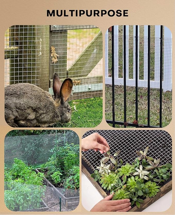 Hardware Cloth 1/4 Inch 48 x 50 Ft 23-Gauge, Hot-Dip Galvanized After Welding, Extra Strong & Tear Proof for Raccoon Barrier, Rabbit Hutch, Compost Bin, Industrial Strength