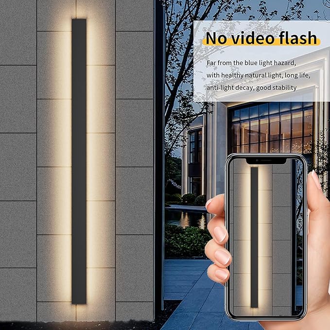 Aipsun Outdoor Lights 2 Pack, Modern Outdoor Wall Light 59inch Long Strip LED