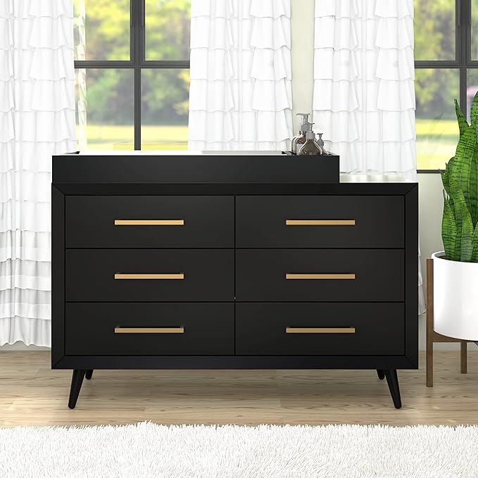 Child Craft Universal Changing Table Topper, Convert Dresser into a Changing Table Surface, Securely Attaches, Non-Toxic, Baby Safe Finish (Ebony)
