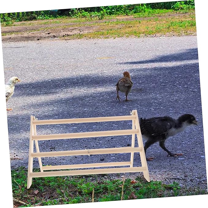 HEMOTON Wooden Chicken Roosting Bar Poultry Perch Stand for Coop Chick Accessory Toy Easy Maintenance Space Efficient