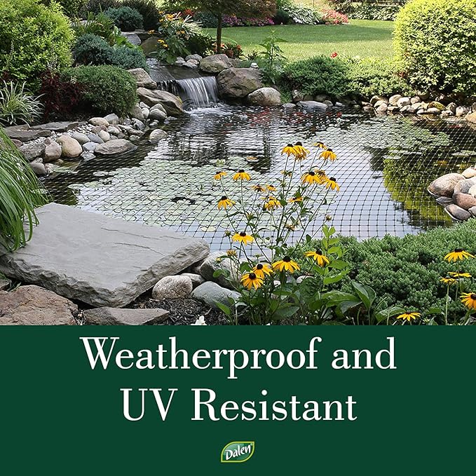 Dalen Pond & Pool Netting – Outdoor Water Garden Cover – Protective Mesh for Fish & Aquatic Life - 3/8" Mesh - (14' x 14')