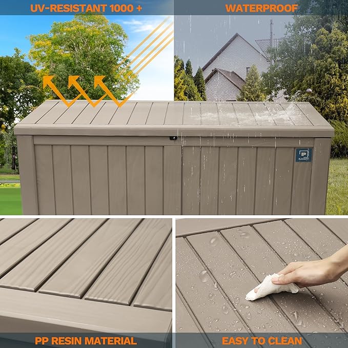 Heavy Duty Storage Box,Large Capacity Outdoor Storage Box is Made of Resin for Outdoor, Patio or Indoor Use.