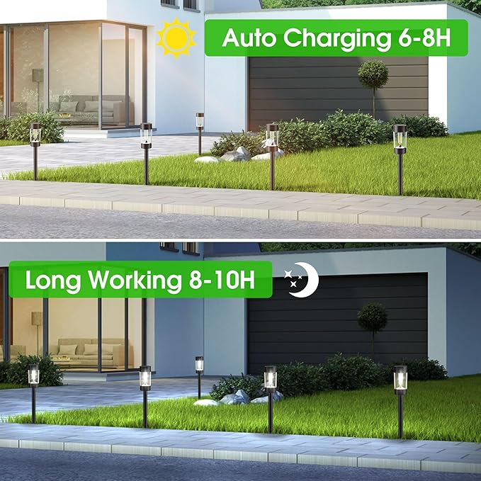 Solar Lights Outdoor, 12 Pack Waterproof Solar Landscape Lighting