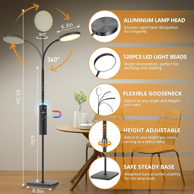 Floor Lamp, Adjustable Height Floor Lamps