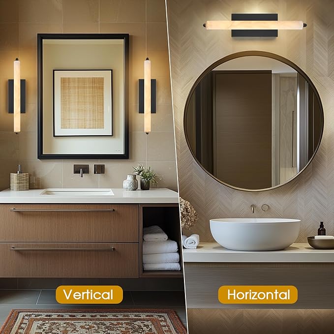 Alabaster Wall Sconce, Bronze Modern Bathroom Sconces, Indoor Wall Lighting