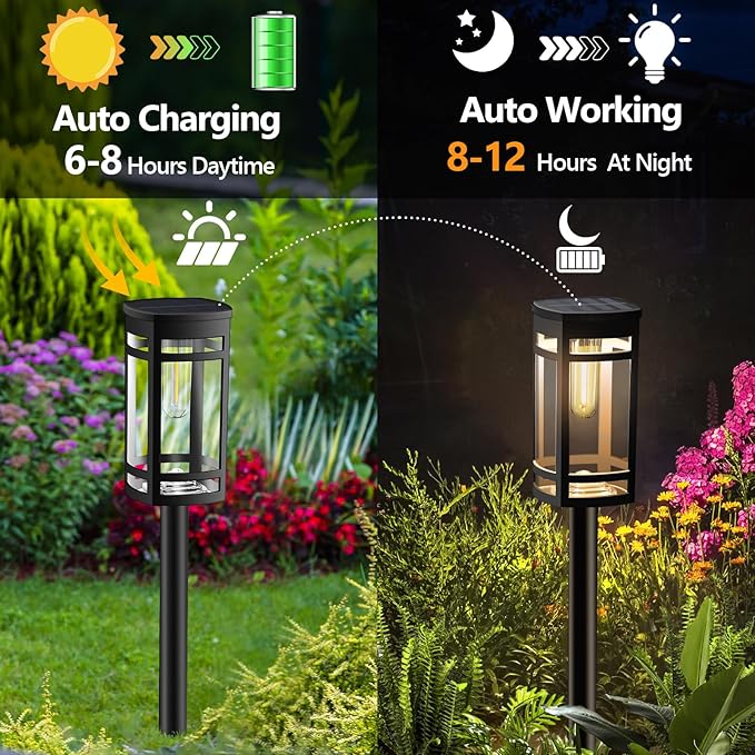 EXCMARK 8 Pack Solar Lights Outdoor Waterproof