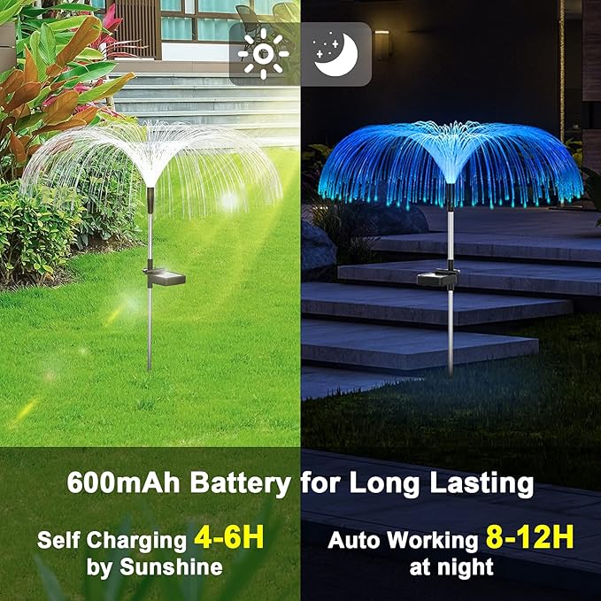 Vosaro Solar Flower Lights Outdoor Garden Decorations Waterproof, Solar Yard
