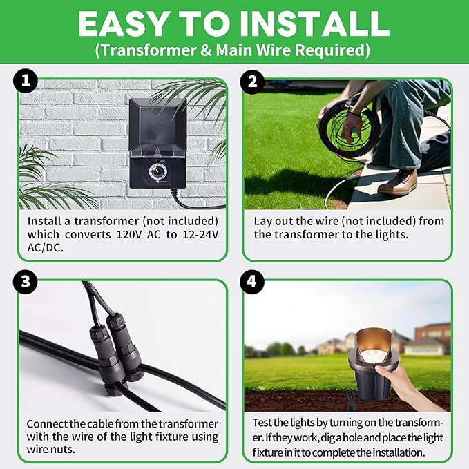 Low Voltage Well Lights LED, 12V in-Grade Landscape Lights, Outdoor IP67