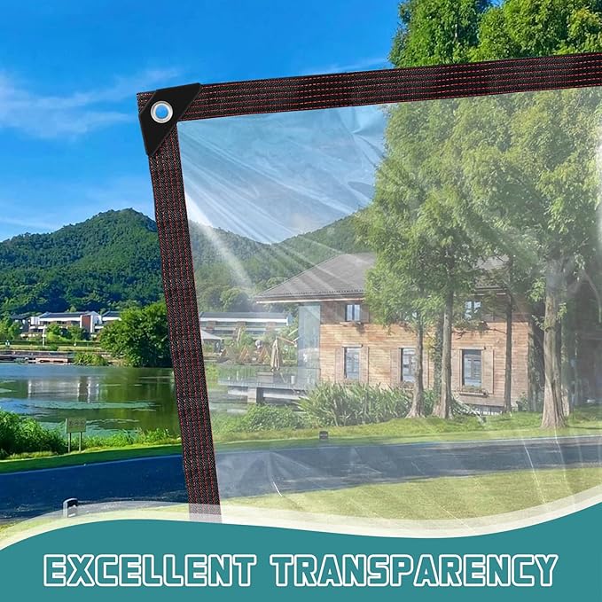 Clear Tarps with Grommets - 5X7 Plastic Tarp Heavy Duty Waterproof Clear Vinyl Patio Enclosure Plastic, Tarpaulin for Greenhouse Outside Porch Chicken Coop Gazebo Plant Garden