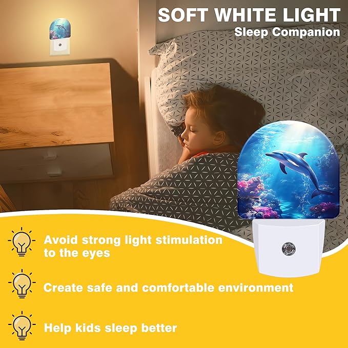 Night Light, Underwater World and Dolphin Night Lights Plug into Wall Dusk to