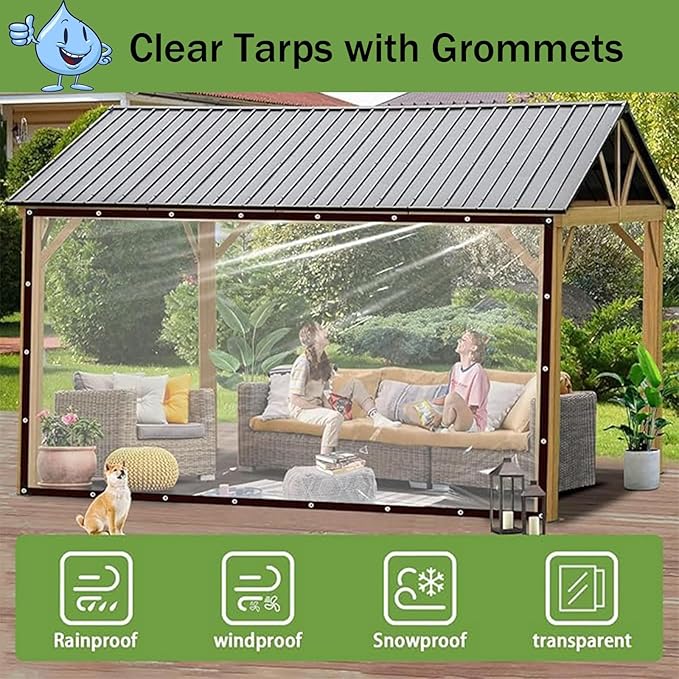 Chicken Coop Cover for Winter - Waterproof Chicken Coop Tarp with Elastic Cords & Rope, Durable Covers for Winter Protection Patio Covering Henhouse Porch Canopy Plant Camping,10x13 FT