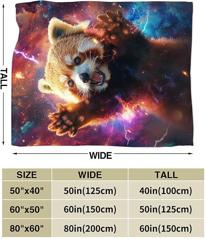 Lesser Panda Blanket Funny Red Panda Gifts for Girls Boys Woman Kids Galaxy Animal Lover Throw Blankets Soft Blanket Warm Fleece Flannel Plush Blankets for Bed Sofa Couch 50"x60"