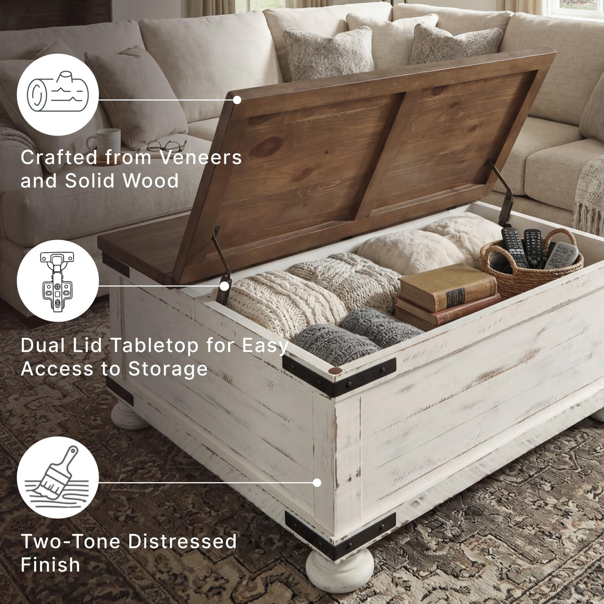 Wystfield Square Lift Top Coffee Table