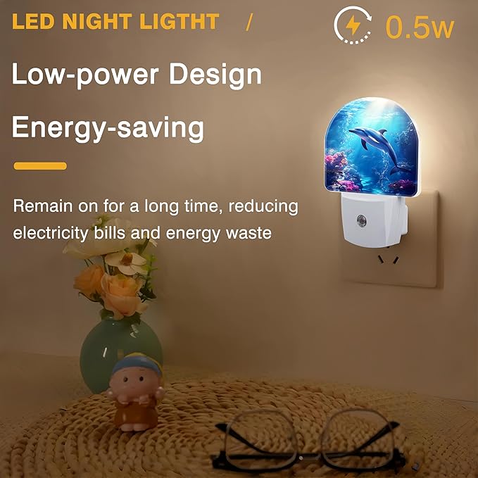 Night Light, Underwater World and Dolphin Night Lights Plug into Wall Dusk to