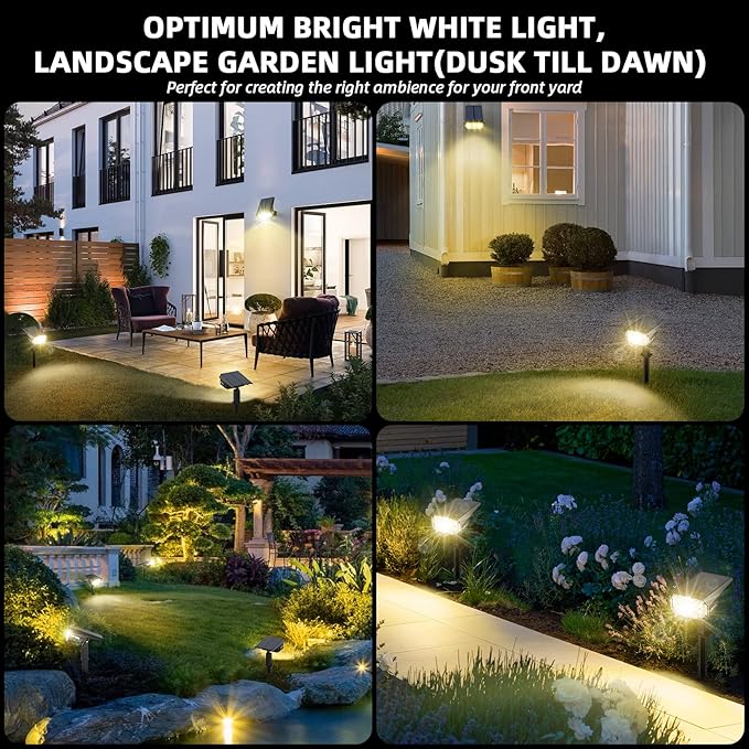 3 Brightness Modes Solar Outdoor Lights, 360 Degree Adjustable Lighting Angle