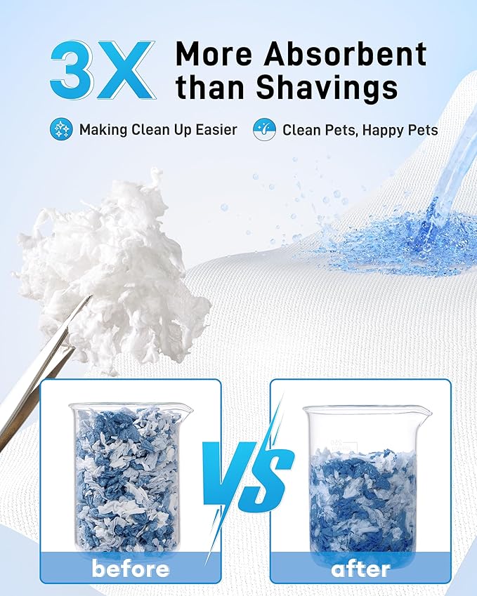 BUCATSTATE Hamster Bedding 70L, 99% Dust-Free Guinea Pig Paper Bedding Odor Control Paper Bedding, Cozy Small Animal Bedding for Rabbit Rat Syrian Dwarf Hamsters Gerbils (Ocean Blue)