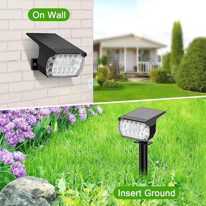 LANSOW Solar Spot Lights Outdoor Color Changing, Christmas Landscape Spotlights