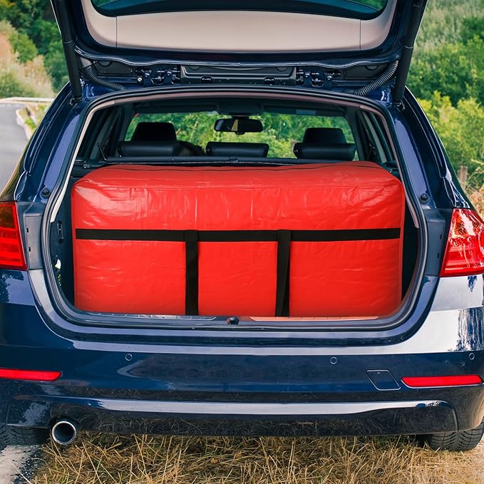 4 Pcs 66 Gallon Large Moving Bags with Zipper and Handles Foldable Storage Duffle Bags Heavy Duty Extra Large Totes for College Dorm Travel Clothes Blankets Bedding Moving (Red)
