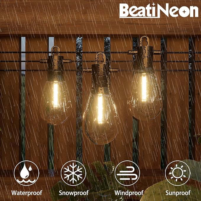 Outdoor String LED Patio Lights - 50FT