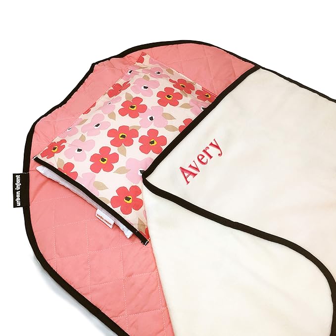 Personalized Tot Cot Kids Nap Mat - Toddler Preschool Daycare Bedding Cover with Blanket and Pillow - Ages 2 Yrs to 5 Yrs