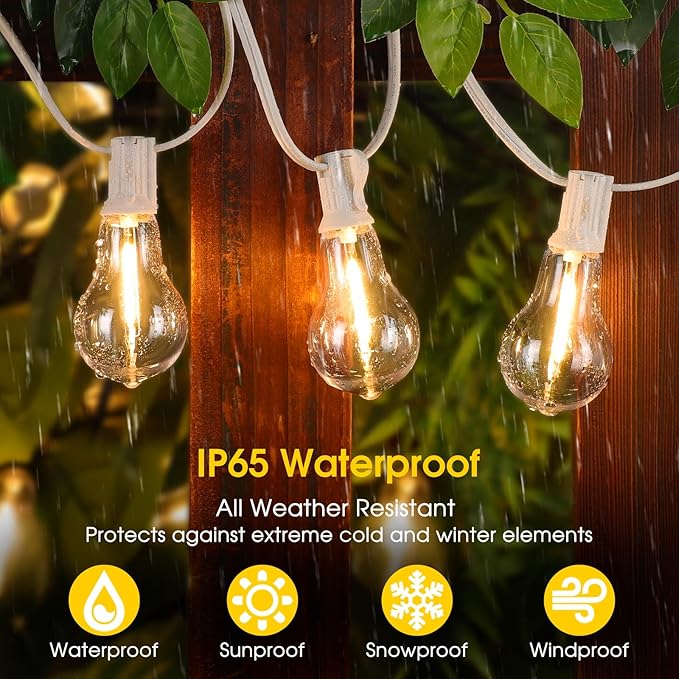 100FT Outdoor String Lights, LED Patio Lights