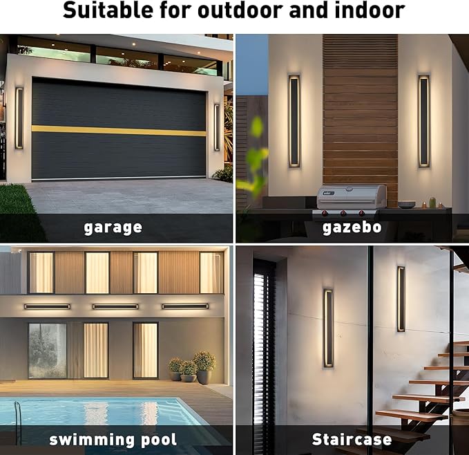 39.4 in Long Outdoor LED Wall Lights, Modern Exterior Garage Wall Light