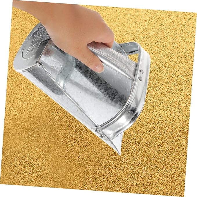 POPETPOP Stainless Steel Feed Scoop for Livestock Large Heavy Duty Food Shovel Ergonomic Handle for Farm Use Poultry and Animal Feeding
