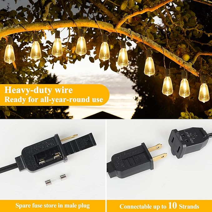 Brightever Outdoor String Lights 150FT, Patio Lights