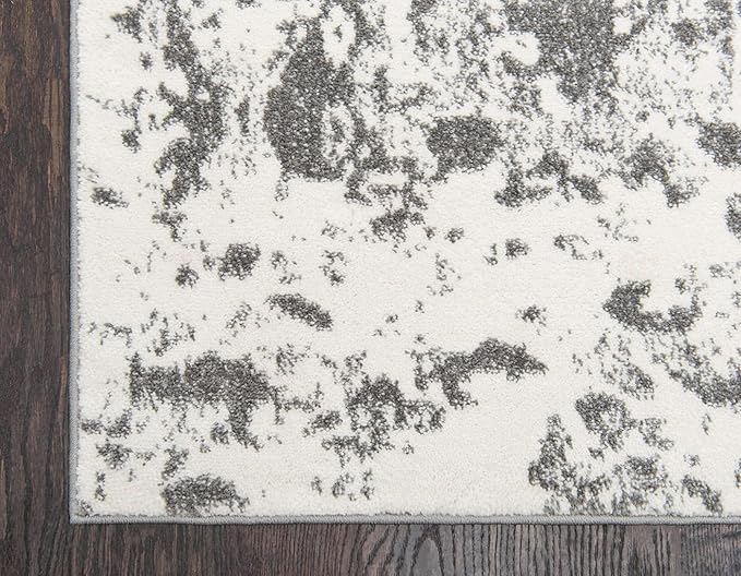 Unique Loom Rosso Collection Vintage, Geometric, Bohemian, Traditional, Distressed, Southwestern Area Rug, 2' 7" x 10' 0", Light Gray/Ivory