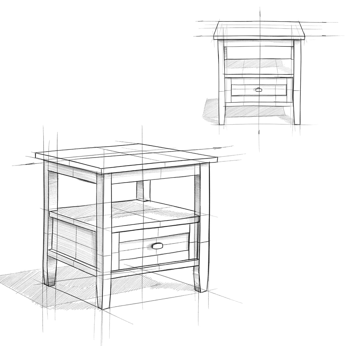 Warm Shaker 20" End Tables in Warm Walnut Brown