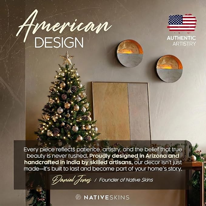 NativeSkins Eclipse Metal Wall Candle Sconces Set of Two Wall Candle Holders
