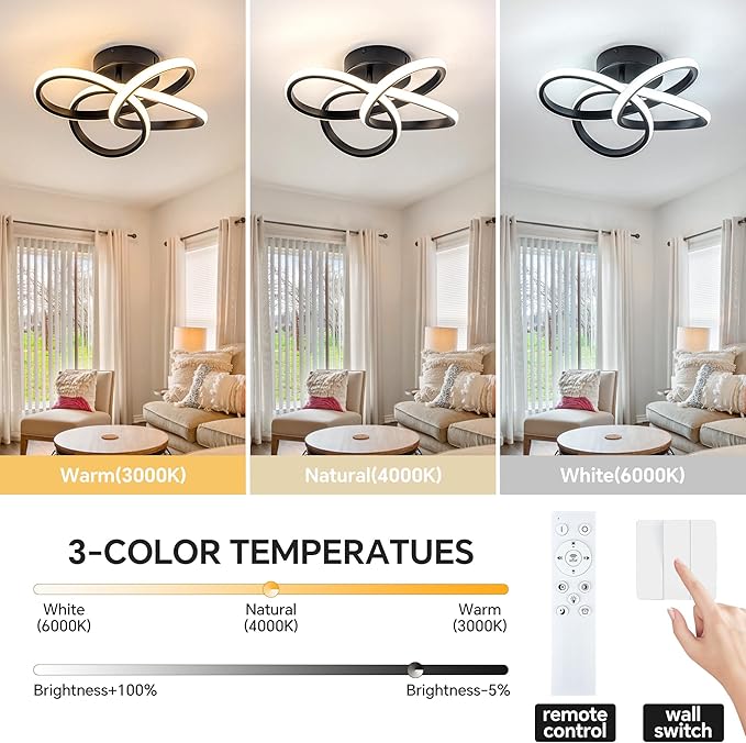 Modern Ceiling Light, 36W LED Dimmable Ceiling Light