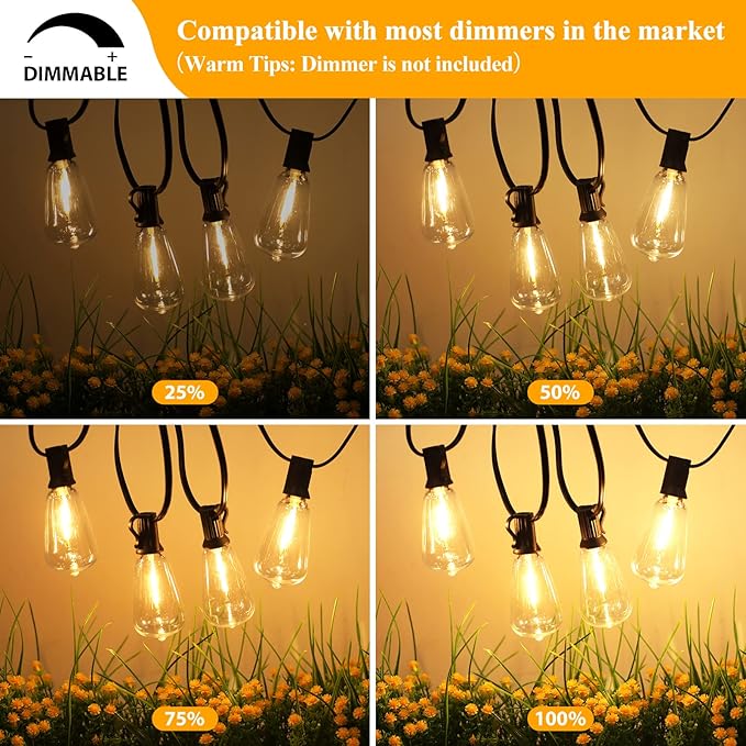 Brightever Outdoor String Lights 150FT, Patio Lights