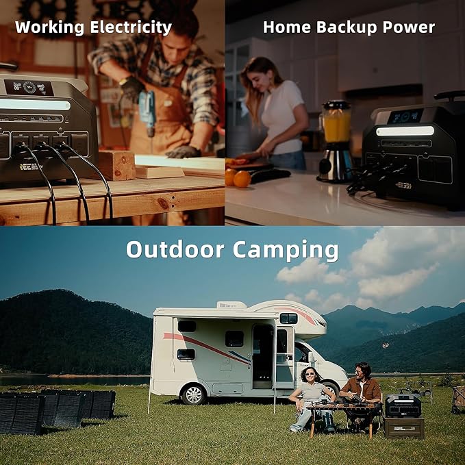 IEE P3200 3200W Solar Generator with 400W Solar Panel, 2048Wh Solar Power Station, 1800W Fast Charging, Smart APP Control Emergency Power Station for Home, Camping, RVs, Outdoor Battery Backup