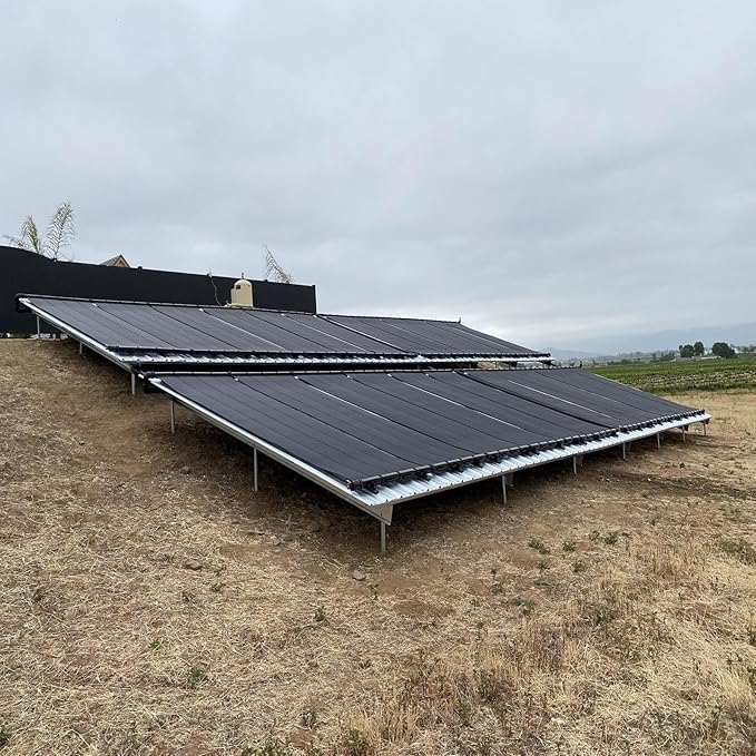 Industrial Grade Solar Pool Heater DIY Kit - Superior High-Wind Strapless Mounting System & Maximum Freeze Resistance (4-4'x12.5' / 200 Square Feet)