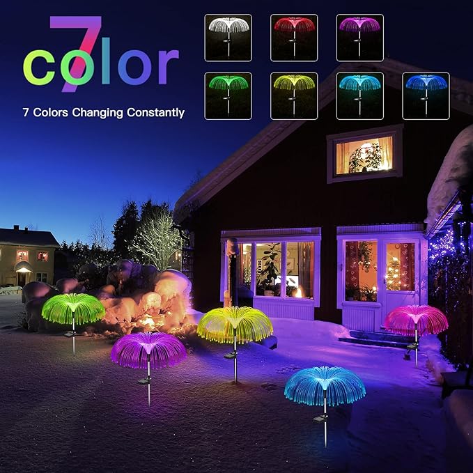 Vosaro Solar Flower Lights Outdoor Garden Decorations Waterproof, Solar Yard