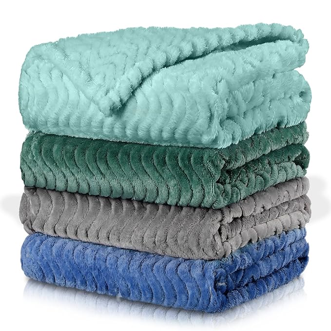 Frienda 4 Pcs Baby Fuzzy Blanket Fluffy Baby Blanket for Boys Girls Soft Warm Infant Newborn Toddler Receiving Nursery Bed Supplies, 32 x 24 Inch(Classic Color)