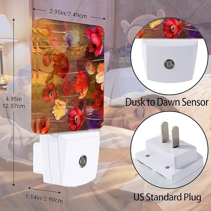 Abstract Floral Night Light, Leaf Plug into Wall