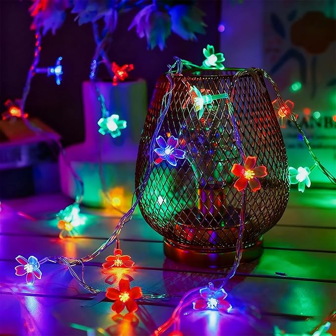 Flower Fairy String Lights, 33ft 100 LED Cherry Blossom Plug in Easter