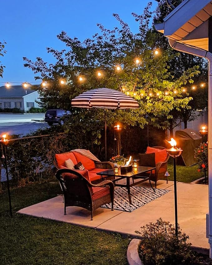 GLUROO Outdoor String Lights, 30FT LED Patio Lights Outdoor Wateproof