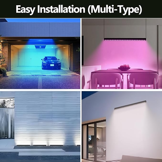 Smart LED Linear Wall Washer Light, 40 Inch Bluetooth Multi-Mount Pendant Light