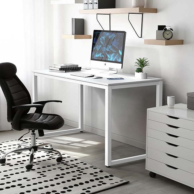 SHW 48-Inch Commercial-Grade Office Computer Desk, White