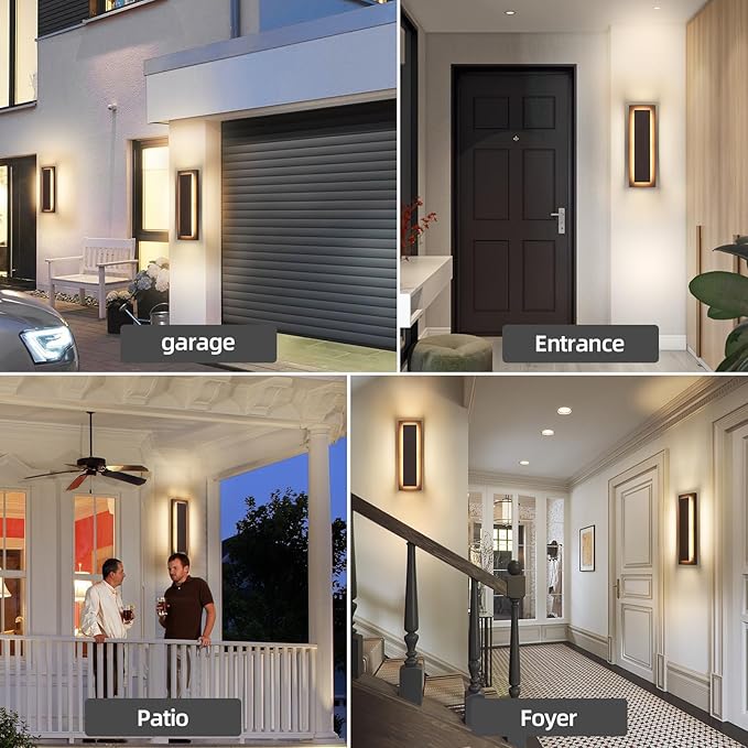 15.7'' Modern Exterior Outdoor Wall Light, Led Porch Front Door Lights Outdoor