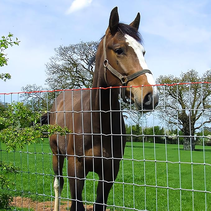 4x100ft Heavy Duty Horse Fence, 2x4 Inch Mesh, Rust-Resistant Metal Wire Farm Fencing for Livestock, Pasture, Garden, and Animal Containment