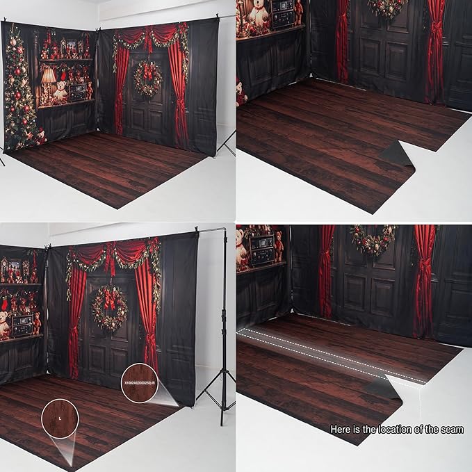 Kate Photography Floor Mat Black Photography Rubber Floor Mats Pure Black Flooring Mat Photo Studio Props 10x8ft (Included 2 Pcs 5x8ft)