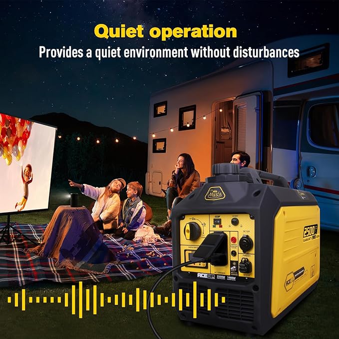 Aceup Energy 2500 Watt Gas Inverter Generator, Super Quiet Portable Generator for Home use, Camping, EPA Compliant