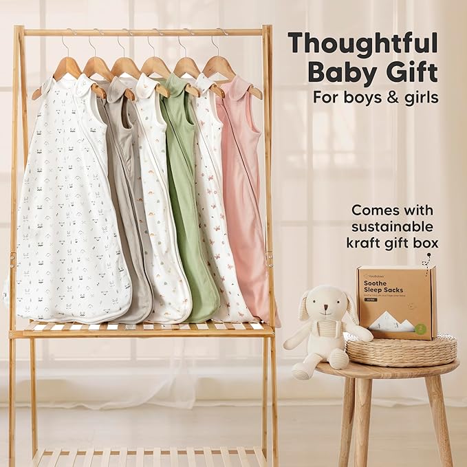 KeaBabies 2-Pack Organic Baby Sleep Sacks, 100% Cotton - Soft & Breathable 0.5TOG Baby Wearable Blanket, Toddler Sleeping Sack 0-6 months, Easy to Wear Transitional Swaddles for Newborns (Bunnies, S)