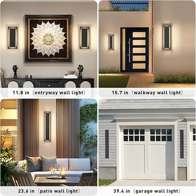 39.4 in Long Outdoor LED Wall Lights, Modern Exterior Garage Wall Light
