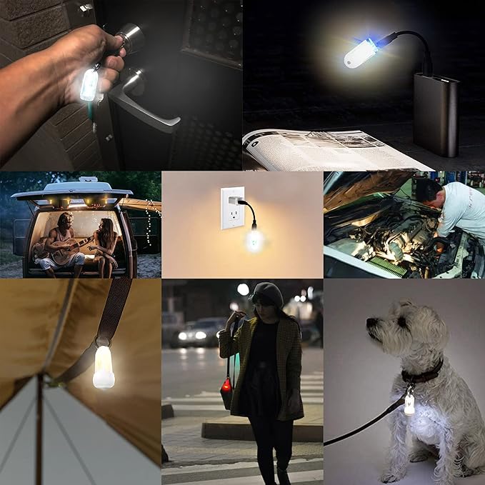 USB Mini LED Lantern, 2 Pack Waterproof EDC Keychain LED Flashlight