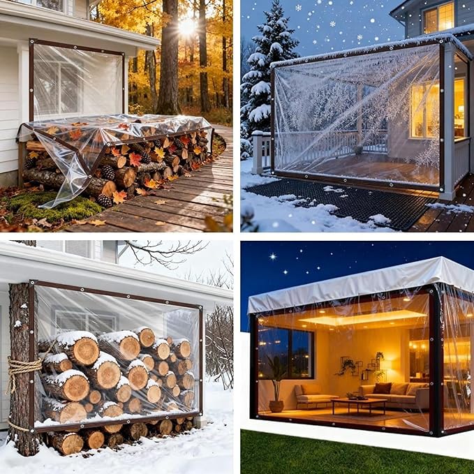 Heavy-Duty Chicken Coop Clear Tarp Waterproof Anti-Tear Cover with Metal Grommets 16x21 FT for Chicken Run, Poultry Cage, Patio Covering, Outdoor Farm Shed, Pheasantry Runway, Greenhouse & More